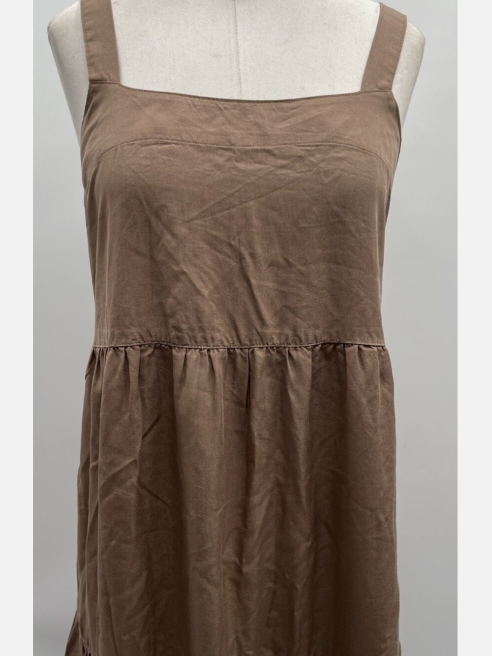 The Drop Women's Britt Tiered Maxi Dress in Mushroom Brown size small - Picture 2 of 6